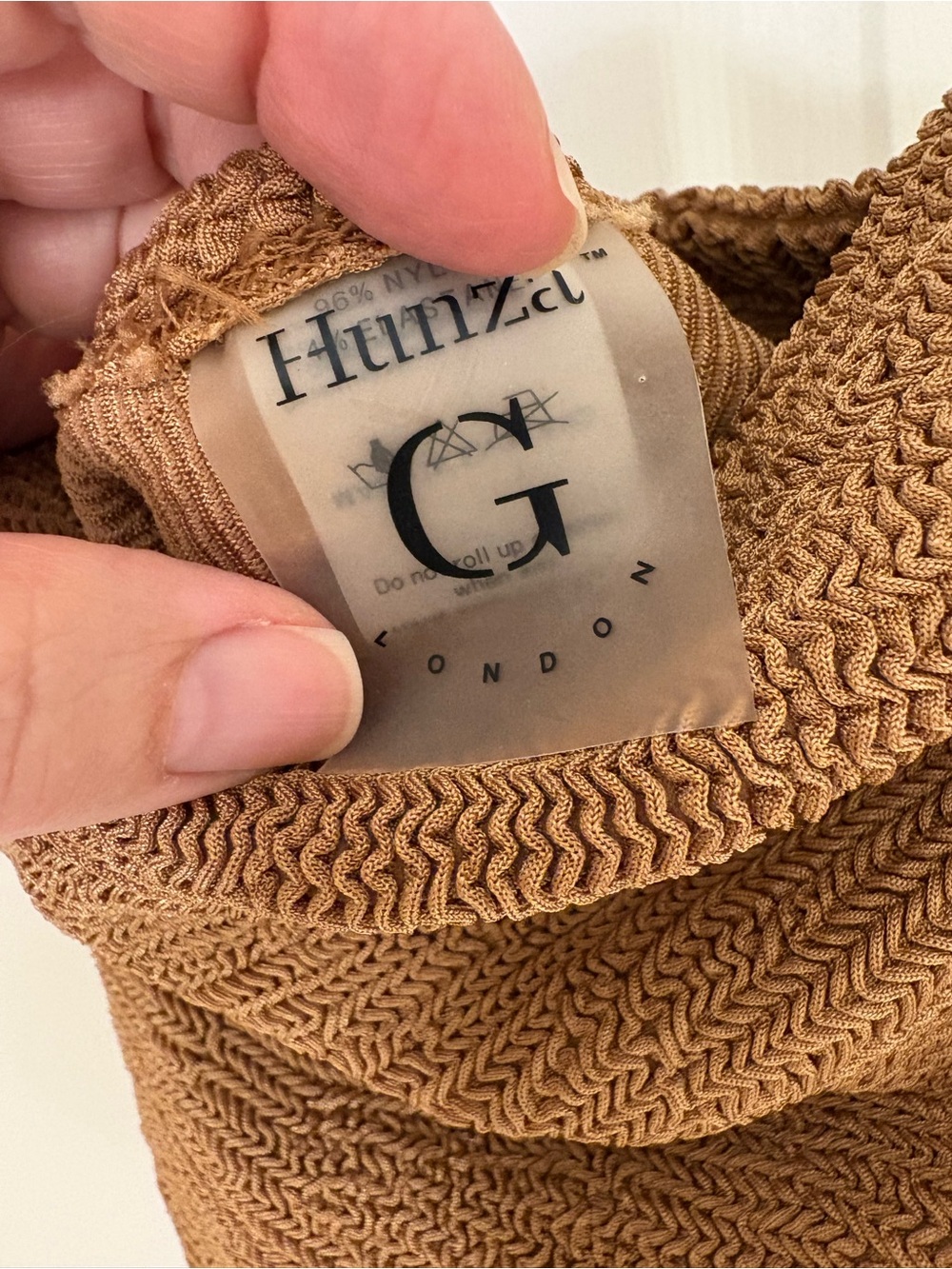 Hunza G Brown Textured One-Piece Swimsuit - Picture 2 of 9